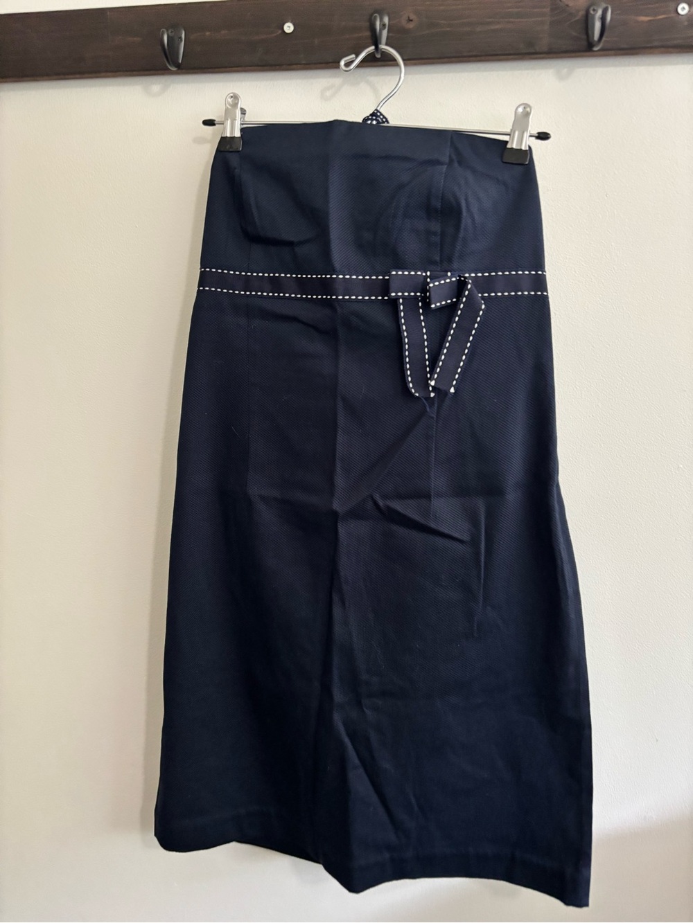 NWT! Tommy Hilfiger Structured Strapless Dress with Contrast Stitch-Tie Detail
